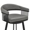 Armen Living Naomi and Chelsea 5-Piece Counter Height Dining Set in Black Metal and Gray Faux Leather SETNMCHGRBL5 - alternate 3